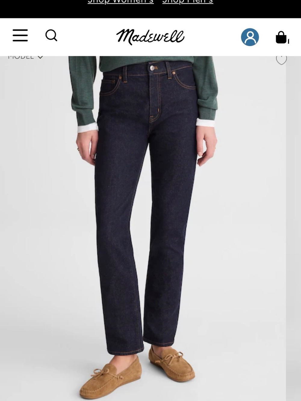 Madewell Straight-Leg Jeans in Dark Indigo Denim